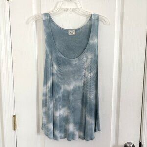 H.I.P. Nordstrom Tie Dye Tank Top Ribbed Knit Scoop Neck Blue/Green Size 1X